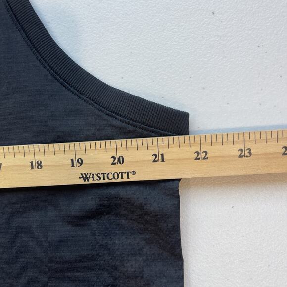 Lululemon Women SZ 12 Swiftly Breathe Relaxed Muscle Tank Top Black Breathable - Picture 5 of 7